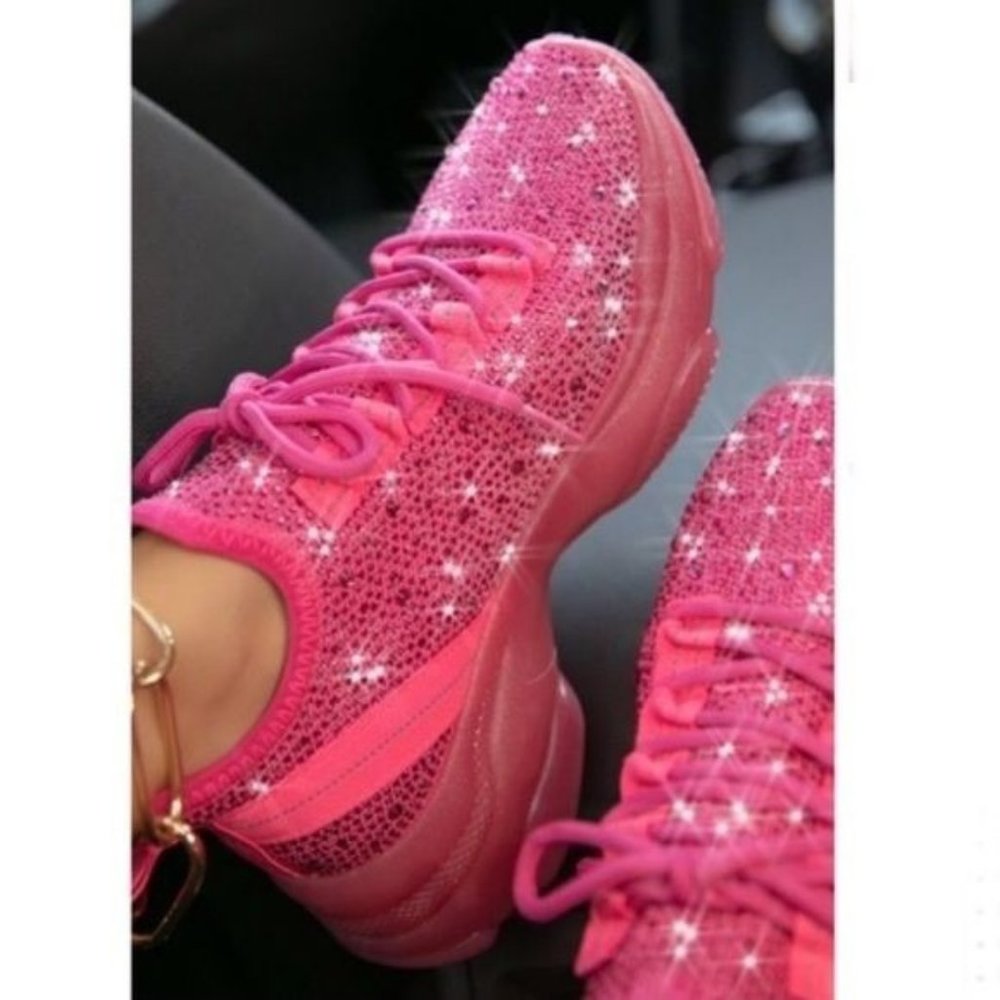 !! NEW !! Pink Embellished Sneakers